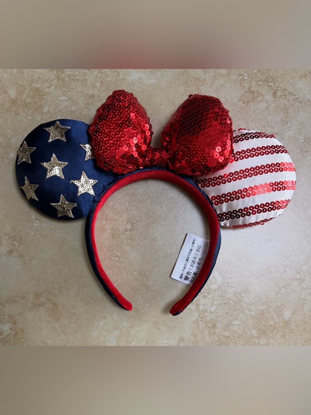 Disney Parks Americana “Land That I Love” Minnie Ear Headband.